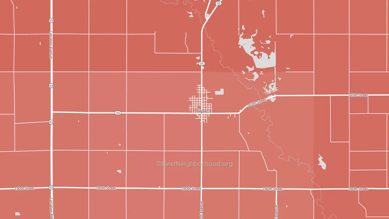 Tripoli, IA block-group political-lean map