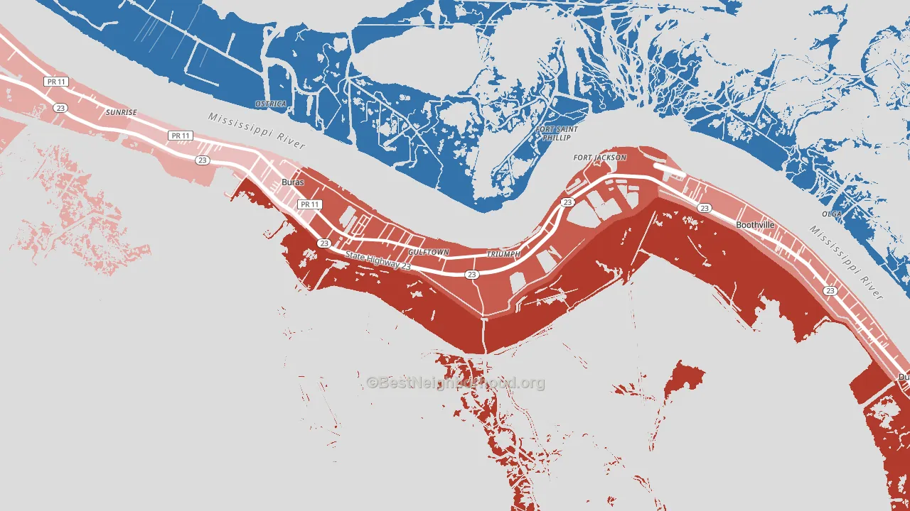 Triumph, LA block-group political-lean map