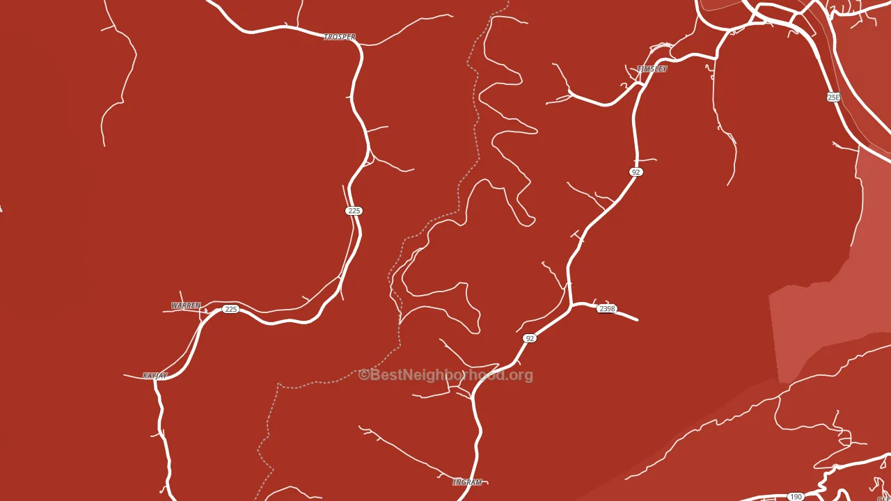 Trosper, KY block-group political-lean map