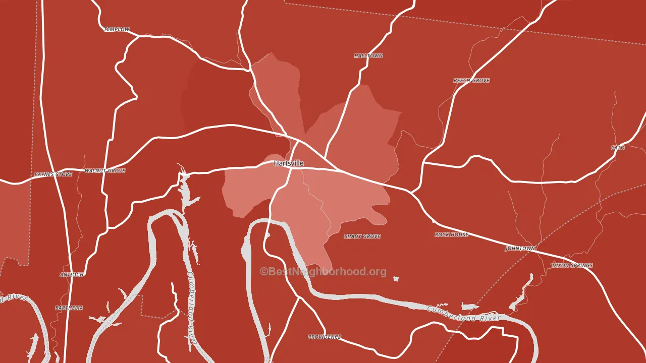 Trousdale County, TN block-group political-lean map