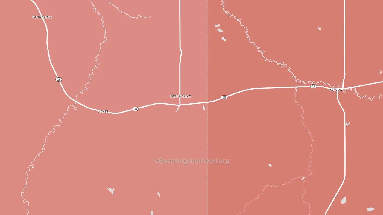 Trout Creek, MI block-group political-lean map