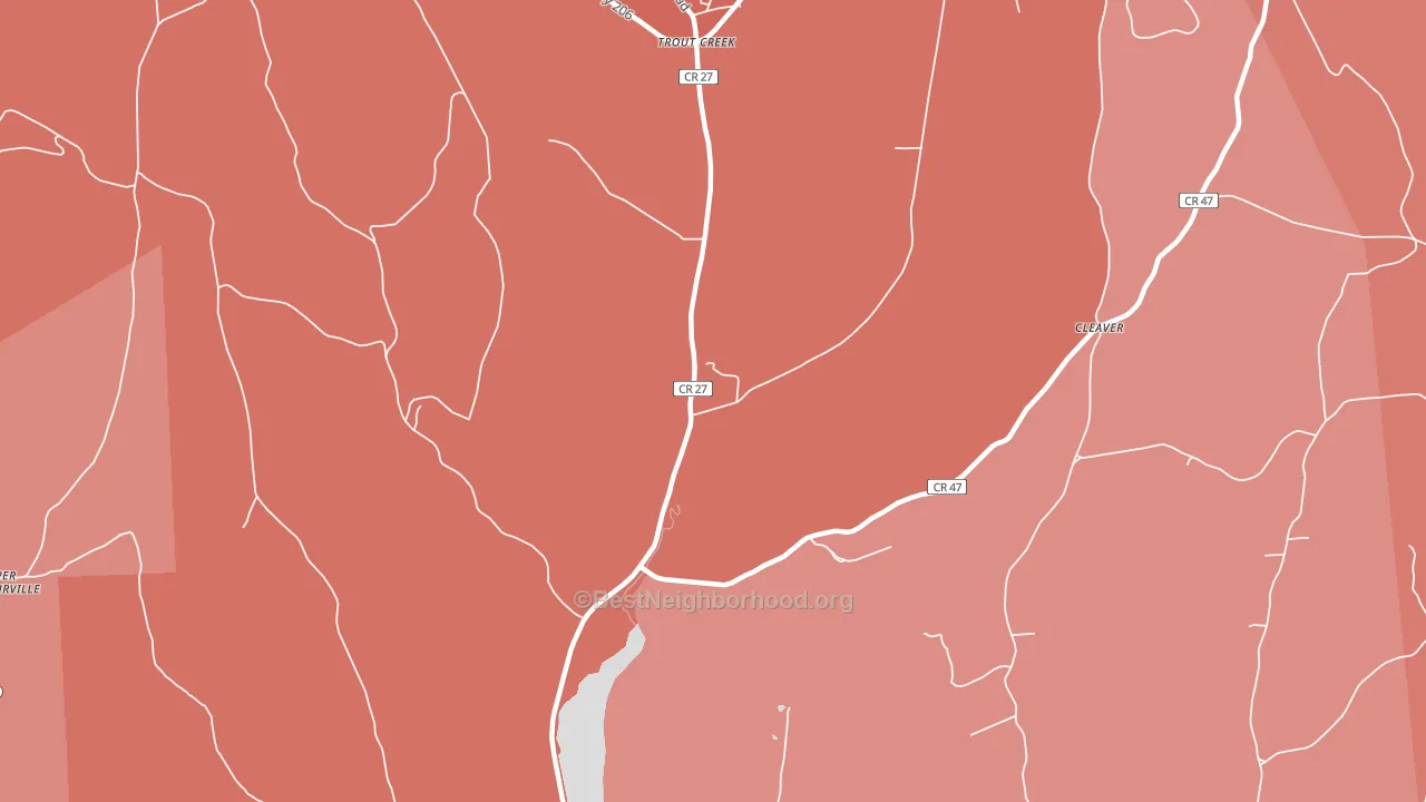 Trout Creek, NY block-group political-lean map