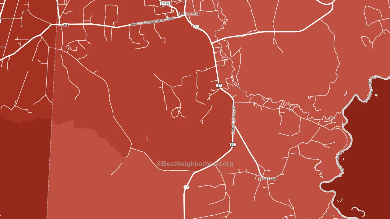 Trout Creek, TX block-group political-lean map