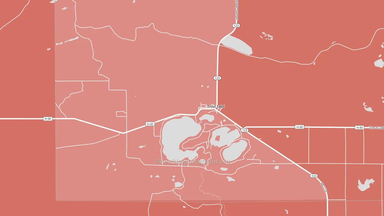 Trout Lake, MI block-group political-lean map