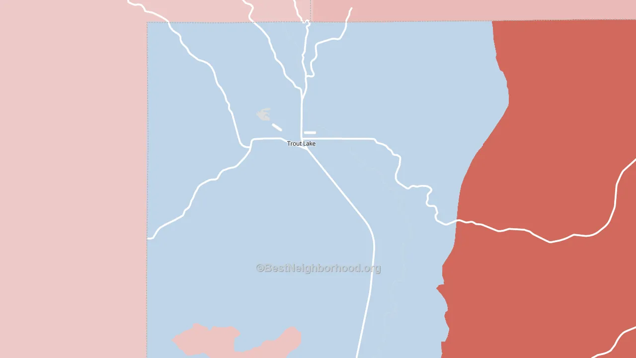 Trout Lake, WA block-group political-lean map