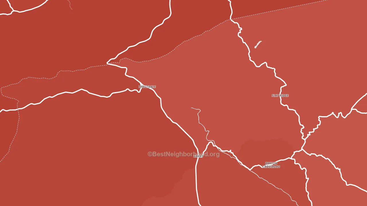 Troutdale, VA block-group political-lean map