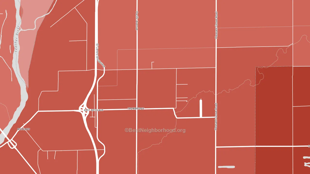 Trowbridge, CA block-group political-lean map