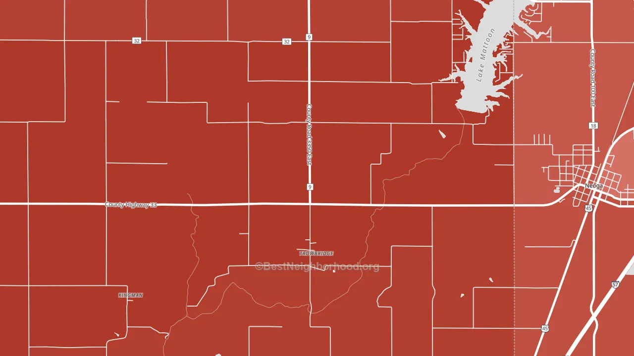 Trowbridge, IL block-group political-lean map