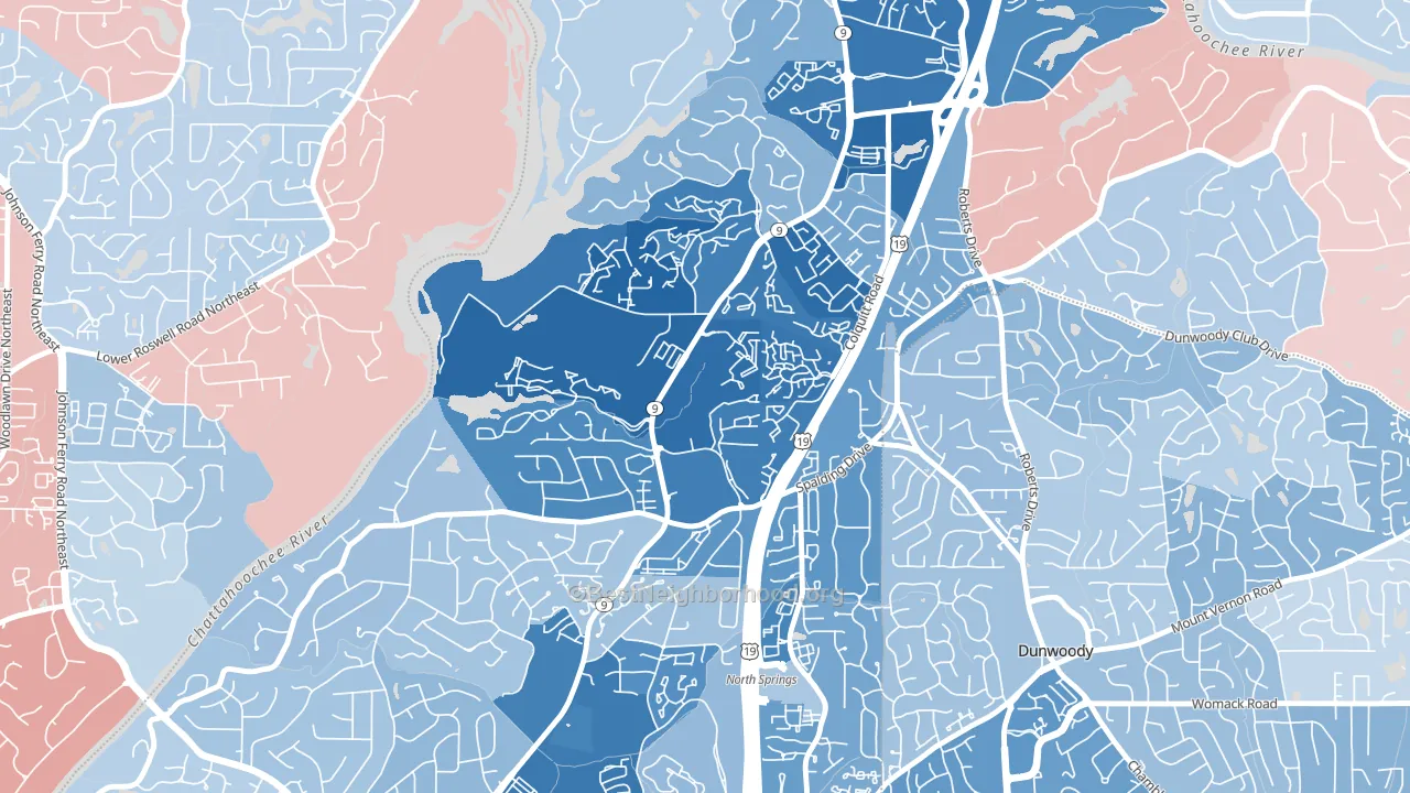 Trowbridge Square, Sandy Springs, GA block-group political-lean map