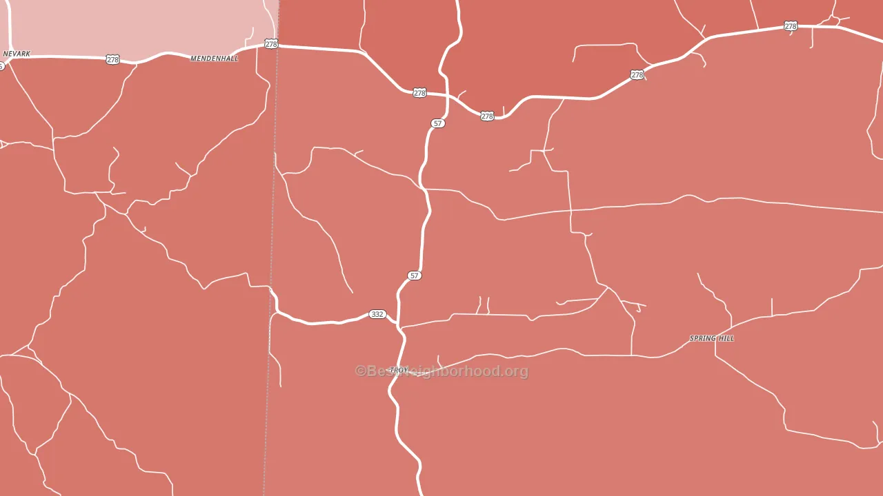 Troy, AR block-group political-lean map