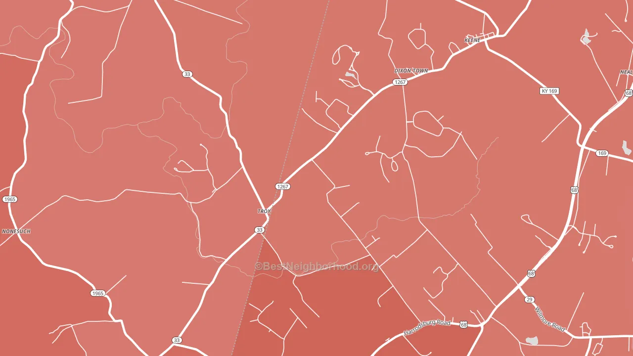 Troy, KY block-group political-lean map