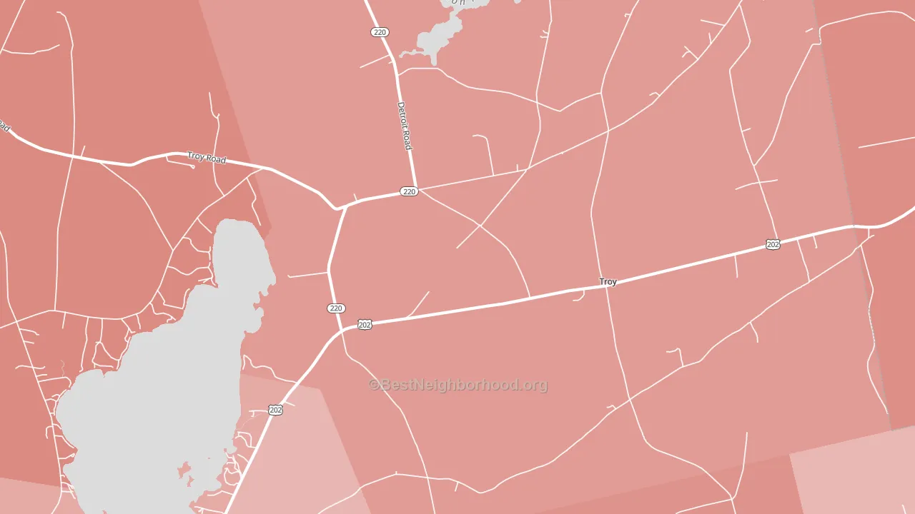 Troy, ME block-group political-lean map