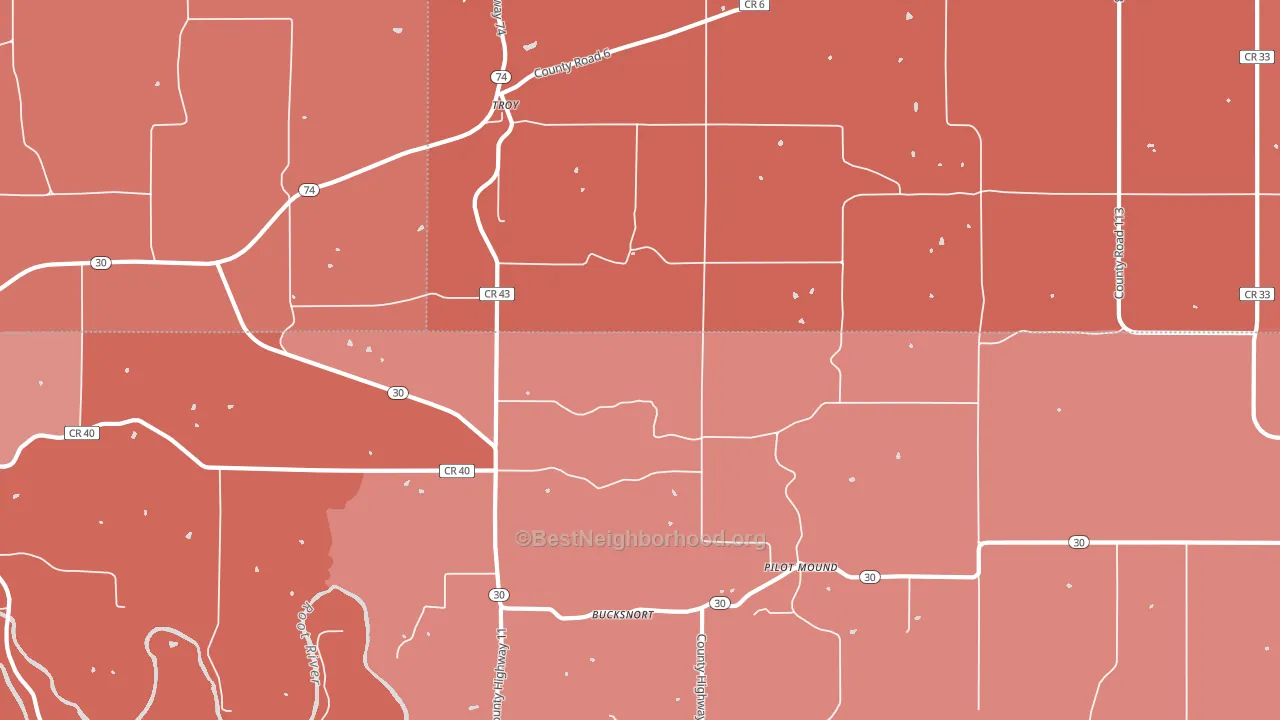 Troy, MN block-group political-lean map