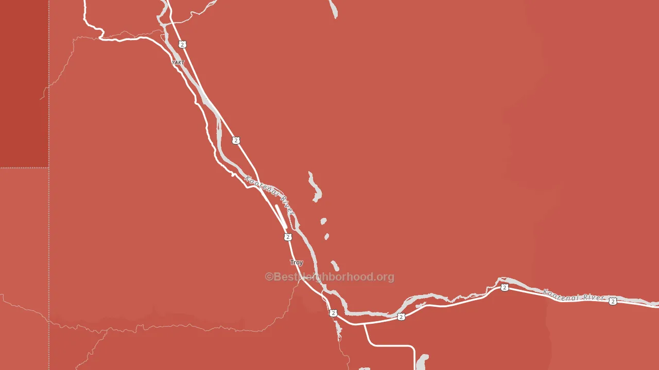 Troy, MT block-group political-lean map