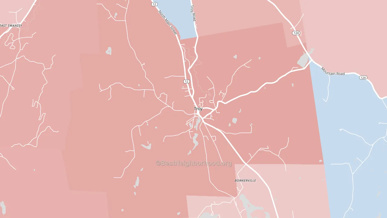 Troy, NH block-group political-lean map