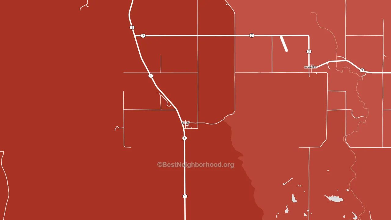 Troy, OK block-group political-lean map