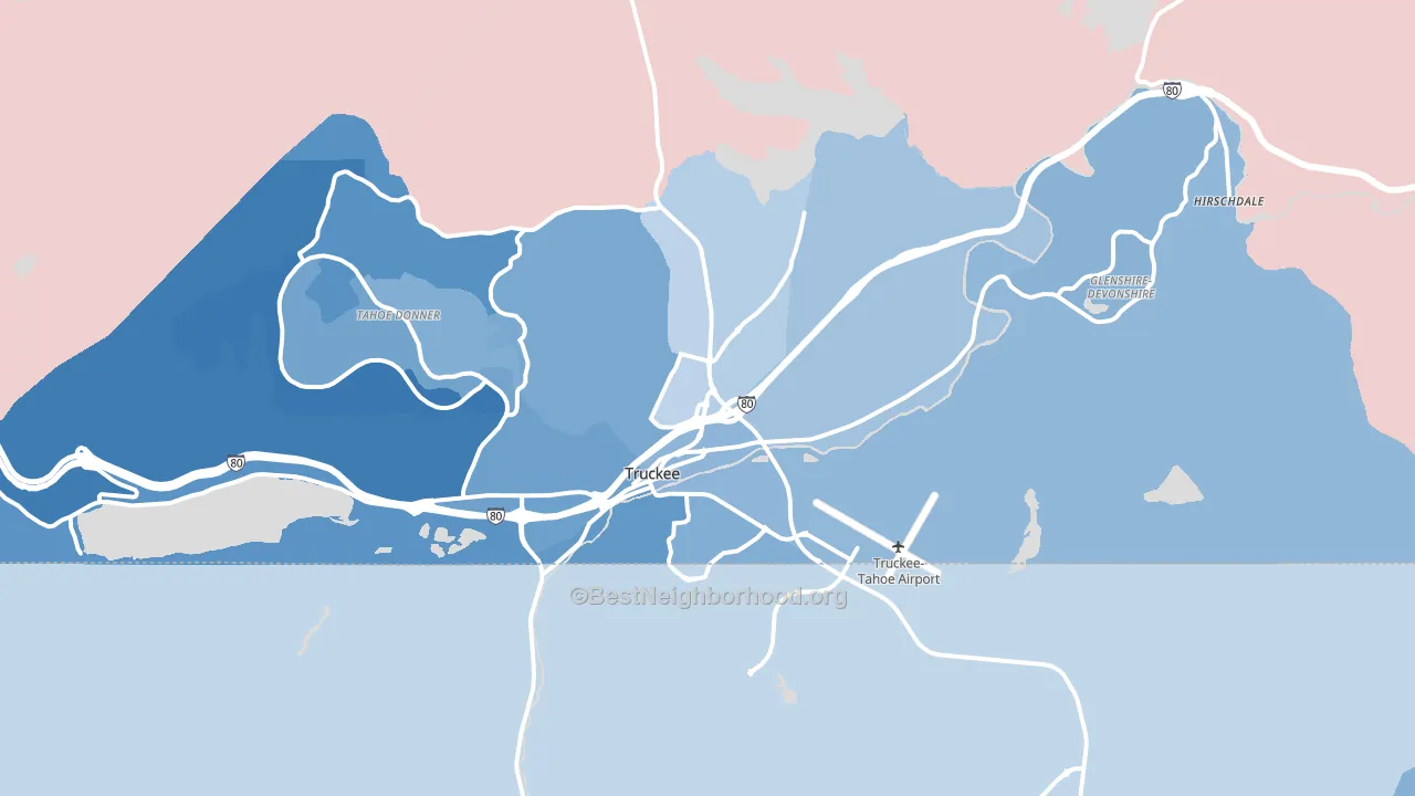 Truckee, CA block-group political-lean map
