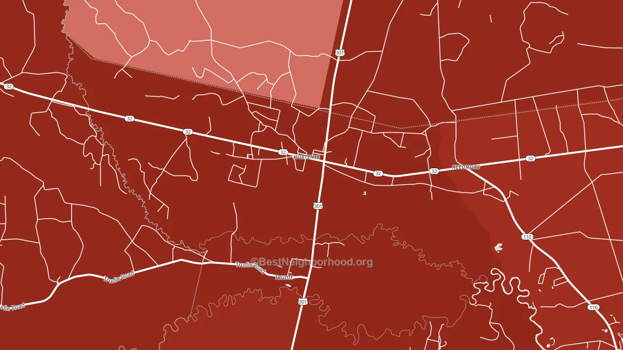 Trudie, GA block-group political-lean map