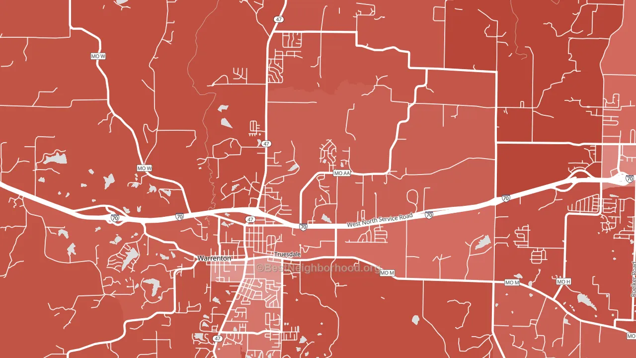 Truesdale, MO block-group political-lean map