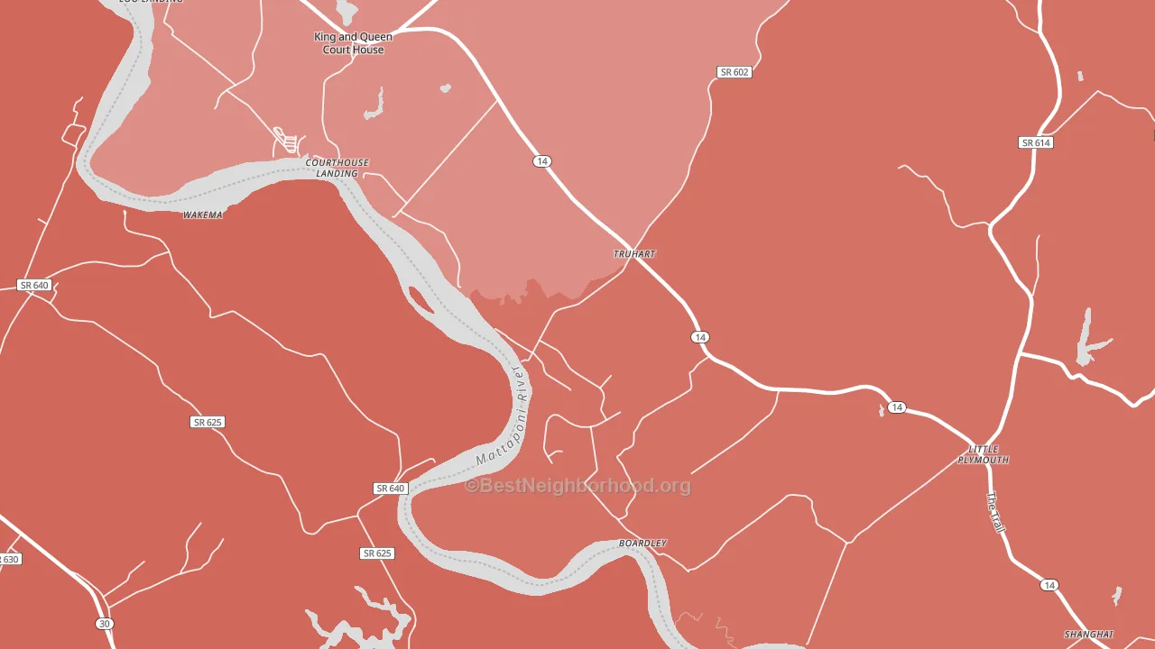 Truhart, VA block-group political-lean map