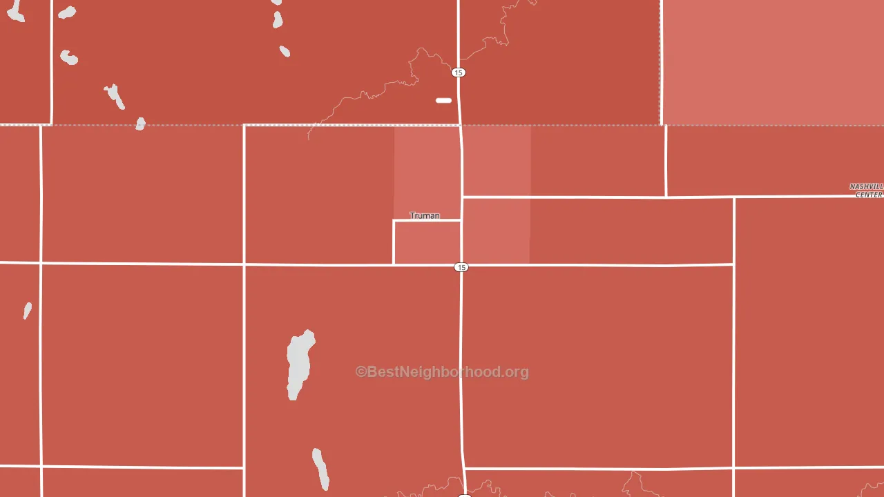 Truman, MN block-group political-lean map