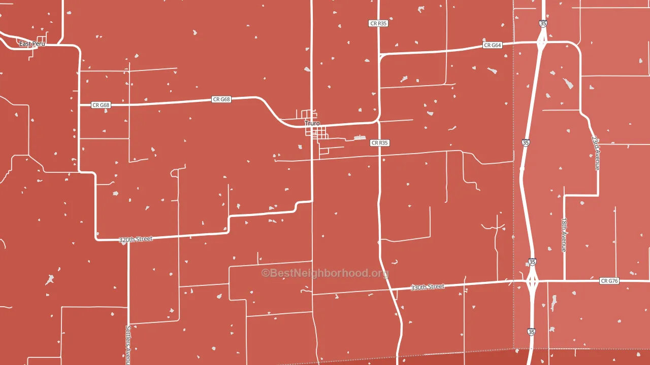 Truro, IA block-group political-lean map