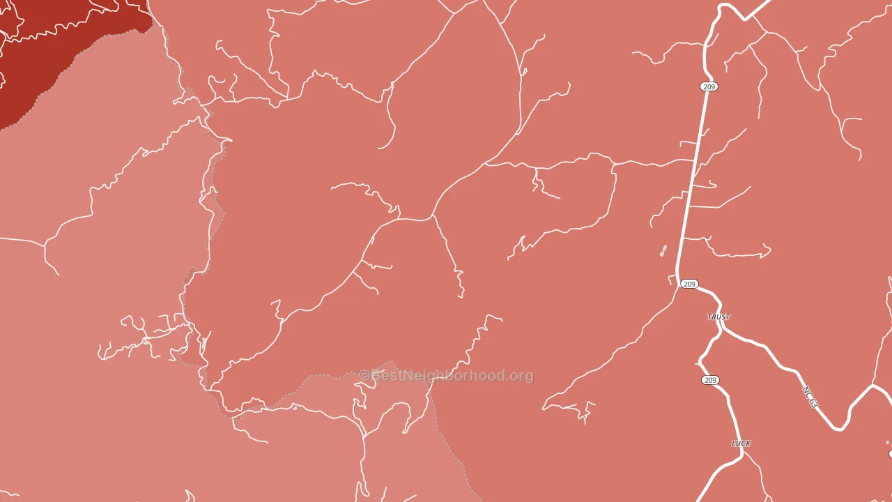 Trust, NC block-group political-lean map