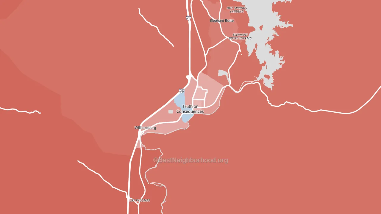 Truth Or Consequences, NM block-group political-lean map