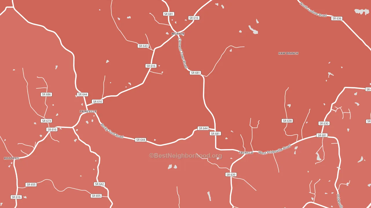 Truxillo, VA block-group political-lean map