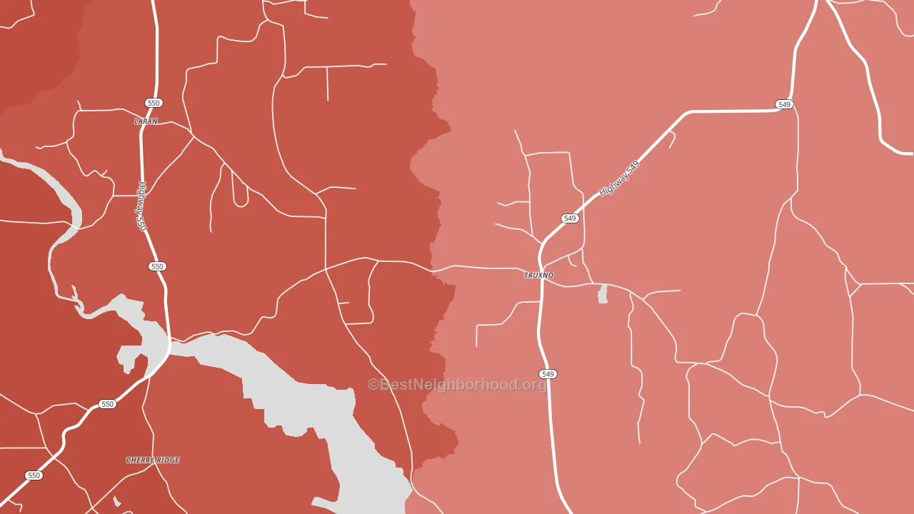 Truxno, LA block-group political-lean map