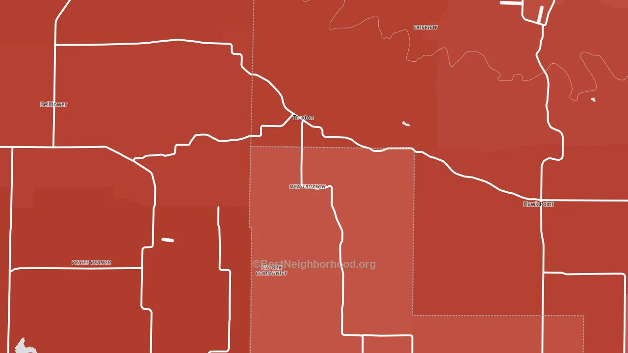 Truxton, MO block-group political-lean map