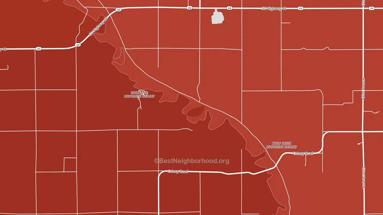 Tschetter Colony, SD block-group political-lean map
