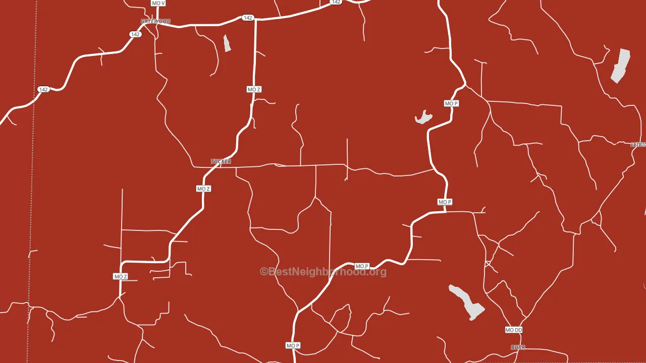 Tucker, MO block-group political-lean map