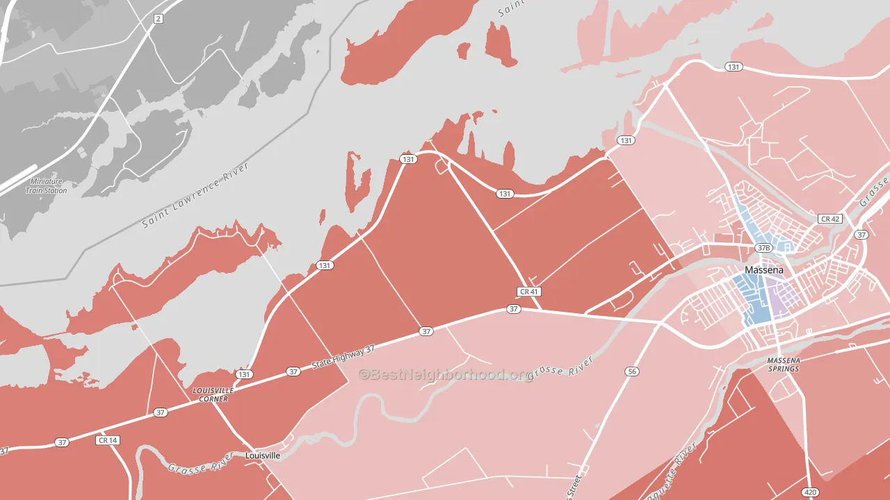 Tucker Terrace, NY block-group political-lean map