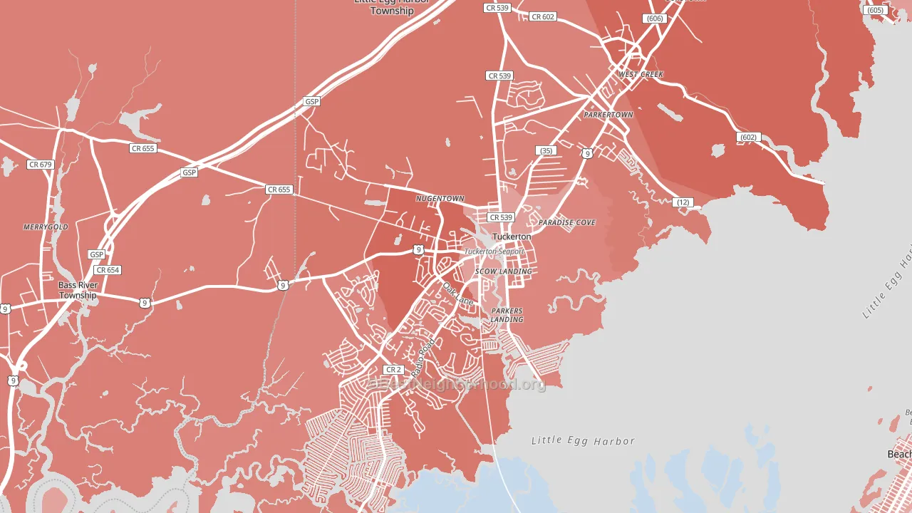 Tuckerton, NJ block-group political-lean map