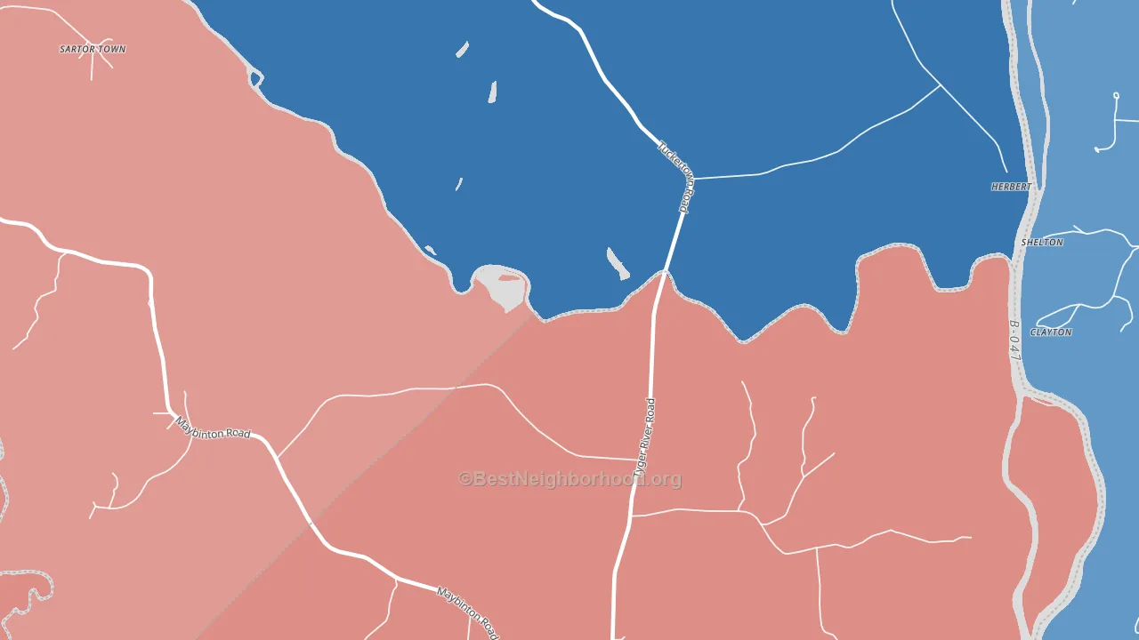 Tuckertown, SC block-group political-lean map