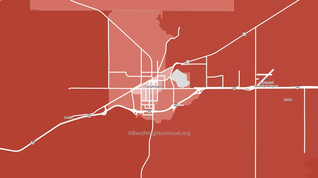 Tucumcari, NM block-group political-lean map