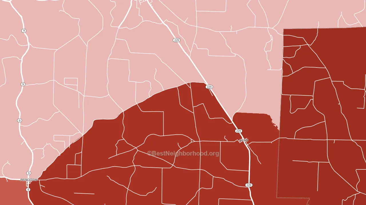 Tulip, AR block-group political-lean map