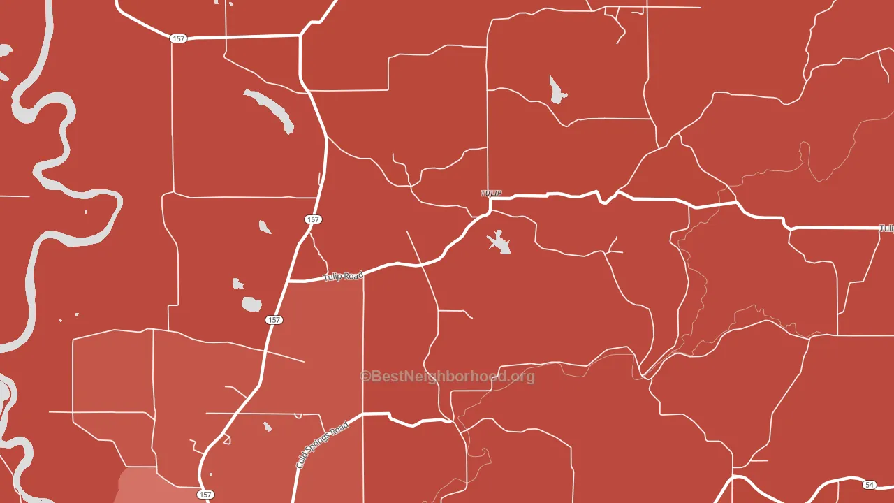 Tulip, IN block-group political-lean map