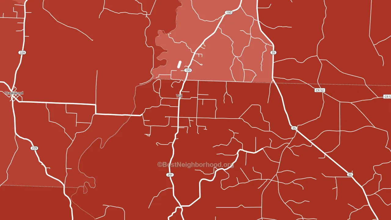 Tull, AR block-group political-lean map