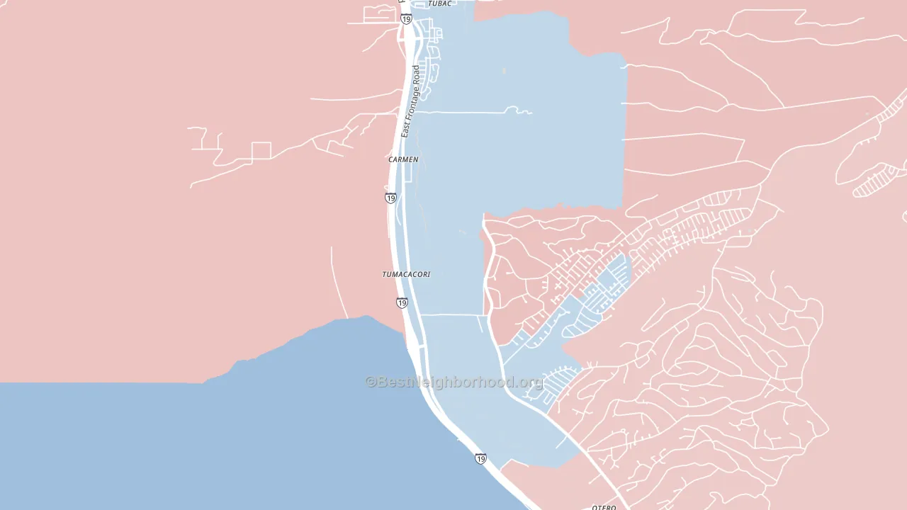 Tumacacori, AZ block-group political-lean map