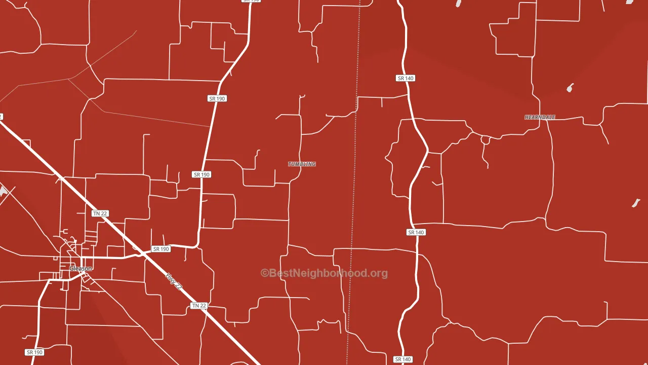 Tumbling, TN block-group political-lean map