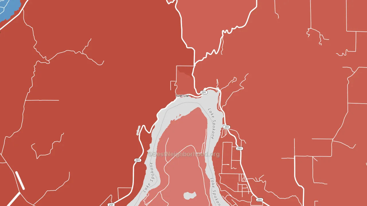 Tumtum, WA block-group political-lean map