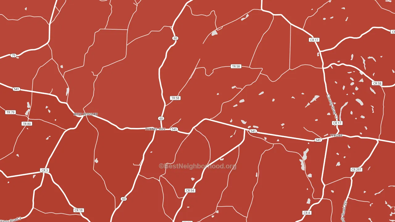 Tunnel Hill, OH block-group political-lean map
