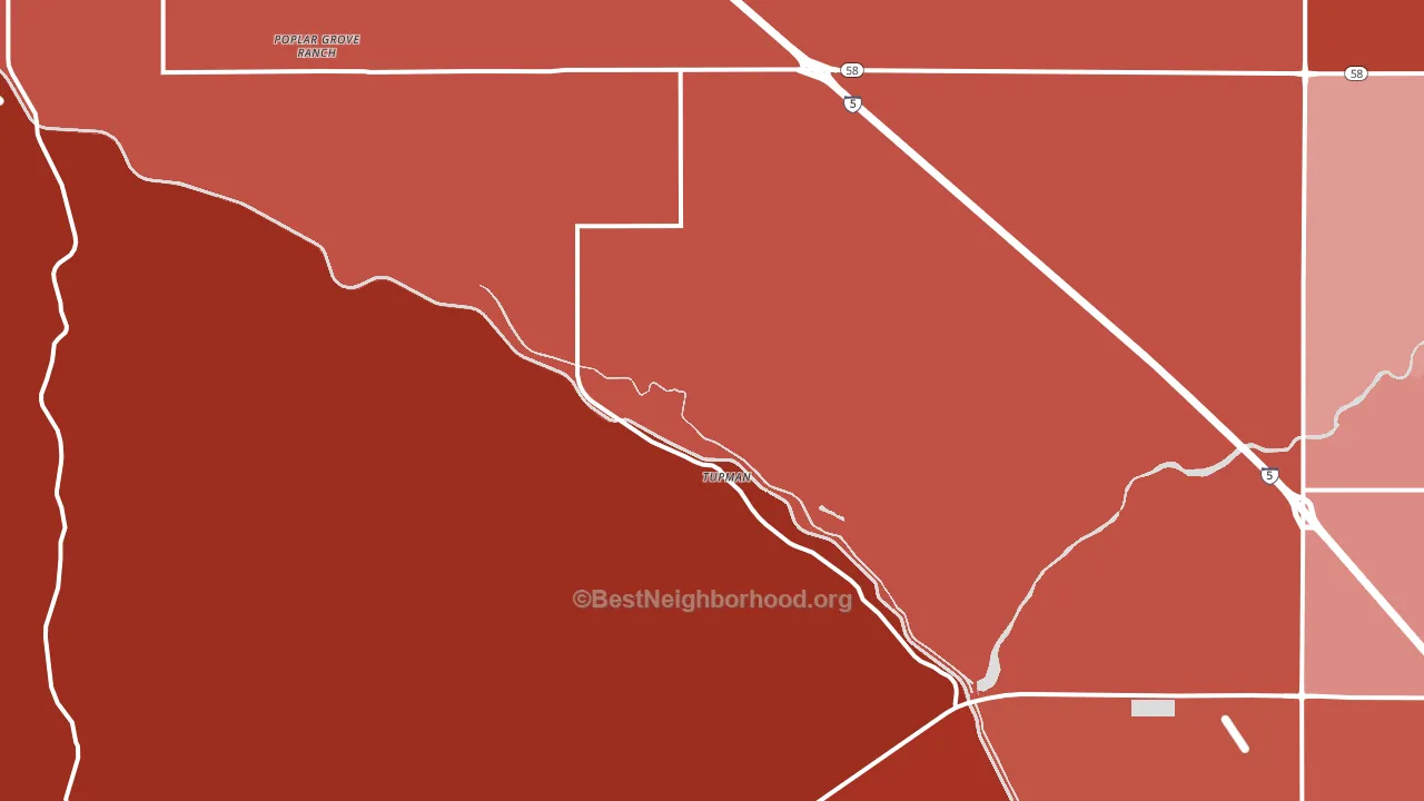 Tupman, CA block-group political-lean map