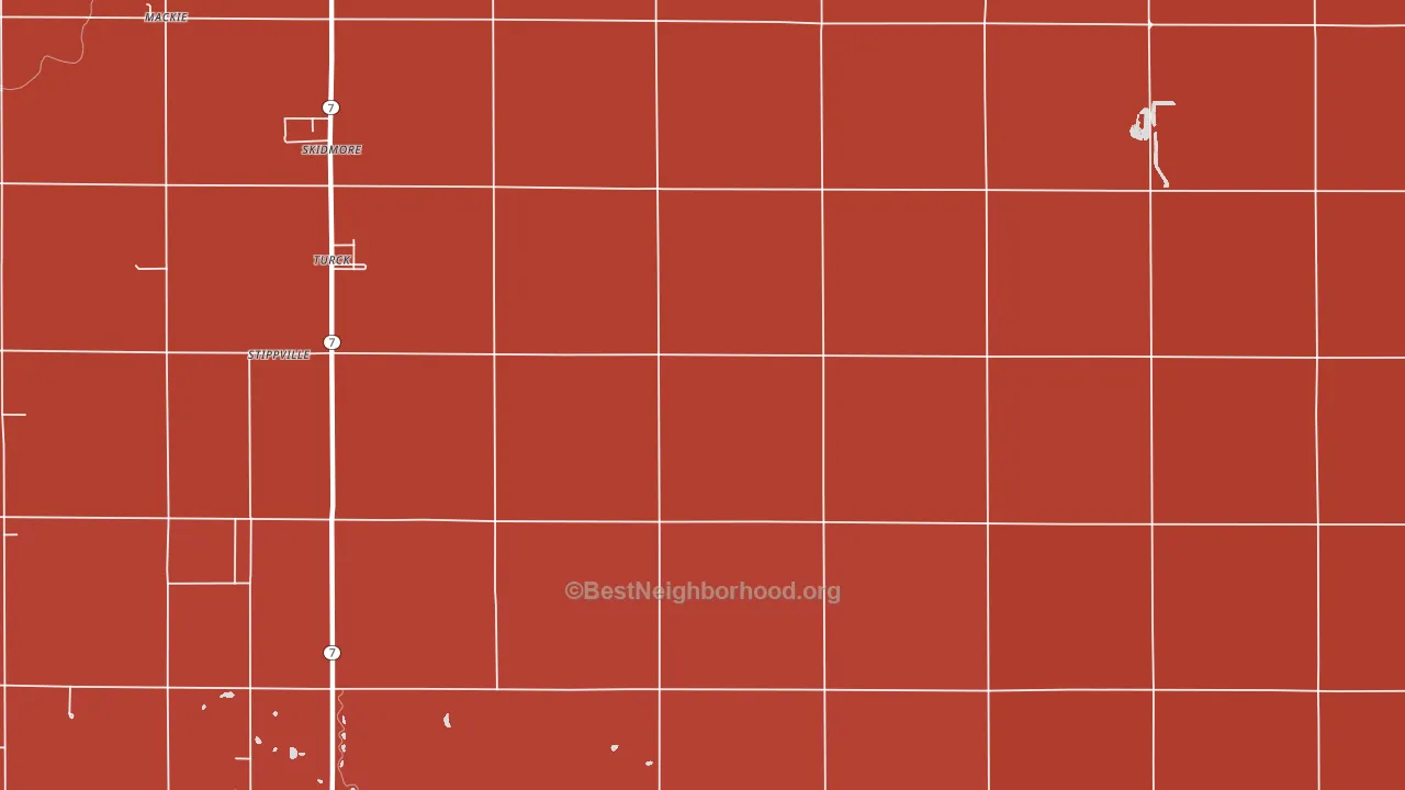 Turck, KS block-group political-lean map