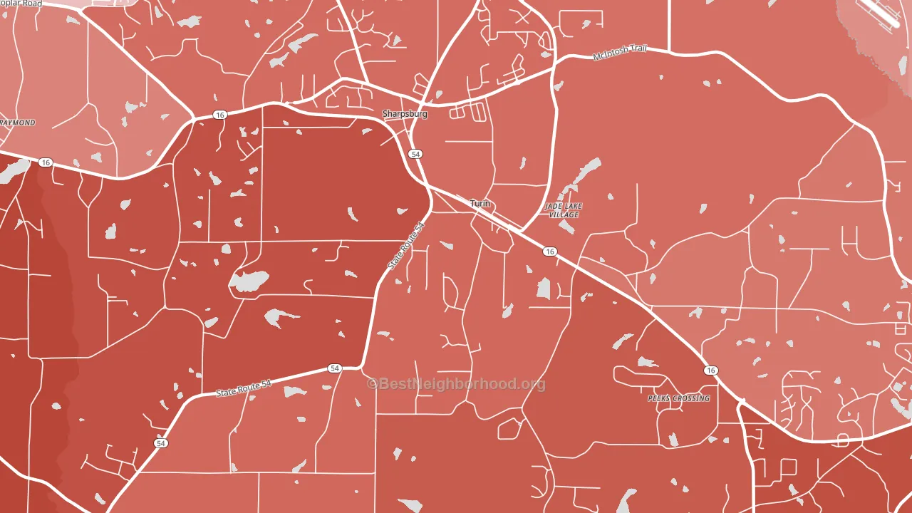 Turin, GA block-group political-lean map