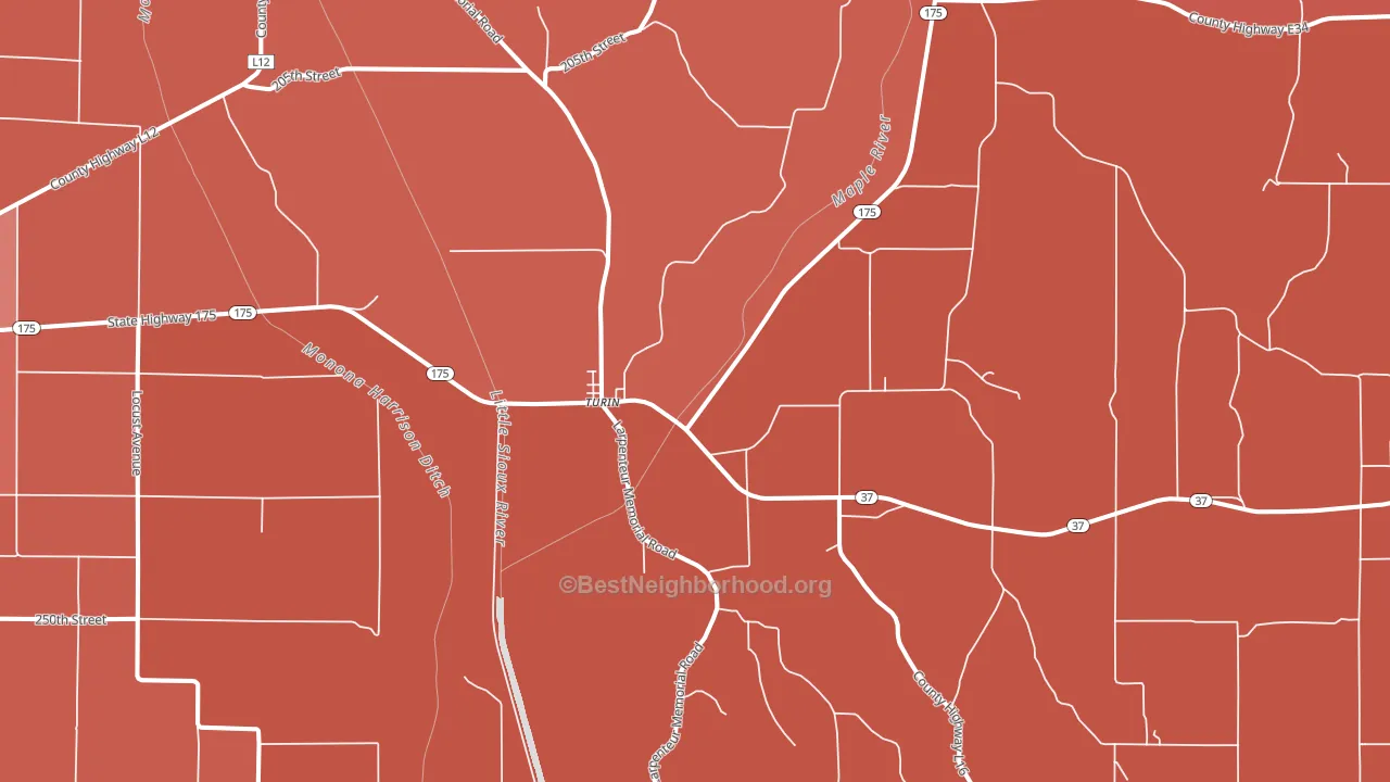 Turin, IA block-group political-lean map