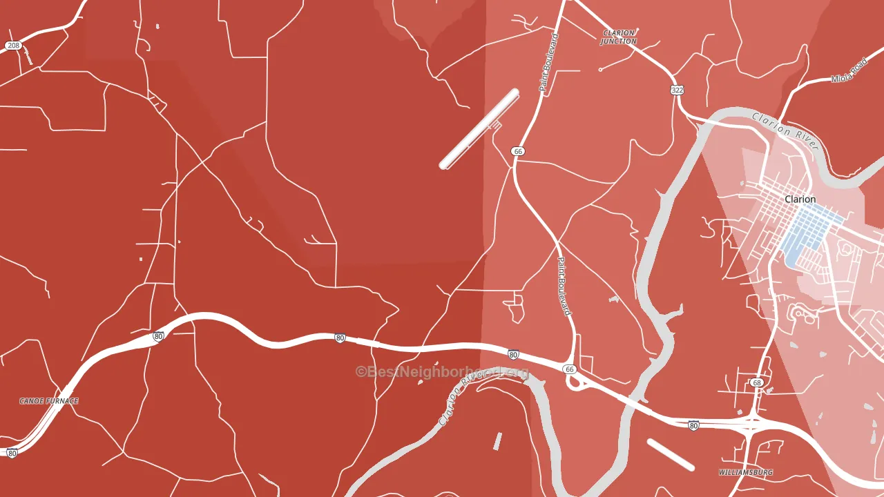 Turkey City, PA block-group political-lean map