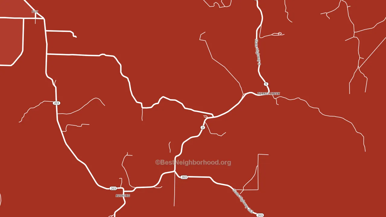 Turkey Creek, AR block-group political-lean map